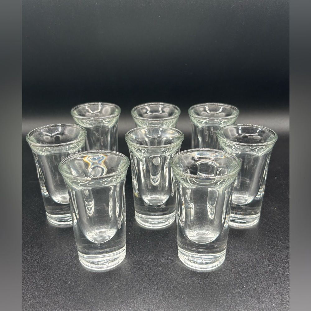 Vintage Libbey FLAIR Clear Set of 8~2-7/8" 2 oz Shot Glasses Whiskey MCM Barware